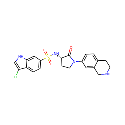 O=C1[C@@H](NS(=O)(=O)c2ccc3c(Cl)c[nH]c3c2)CCN1c1ccc2c(c1)CNCC2 ZINC000066113521