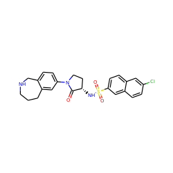 O=C1[C@@H](NS(=O)(=O)c2ccc3cc(Cl)ccc3c2)CCN1c1ccc2c(c1)CCCNC2 ZINC000066124144