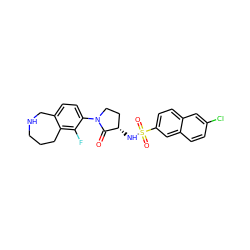 O=C1[C@@H](NS(=O)(=O)c2ccc3cc(Cl)ccc3c2)CCN1c1ccc2c(c1F)CCCNC2 ZINC000066124151