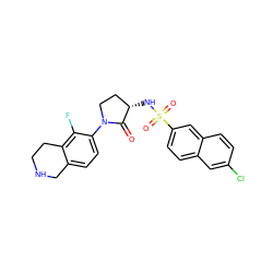 O=C1[C@@H](NS(=O)(=O)c2ccc3cc(Cl)ccc3c2)CCN1c1ccc2c(c1F)CCNC2 ZINC000064746623