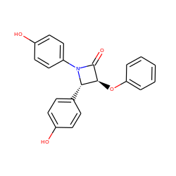 O=C1[C@@H](Oc2ccccc2)[C@H](c2ccc(O)cc2)N1c1ccc(O)cc1 ZINC000299827182