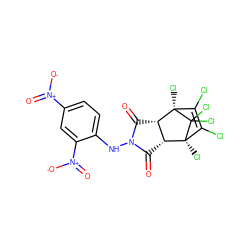 O=C1[C@@H]2[C@H](C(=O)N1Nc1ccc([N+](=O)[O-])cc1[N+](=O)[O-])[C@@]1(Cl)C(Cl)=C(Cl)[C@]2(Cl)C1(Cl)Cl ZINC000027325233