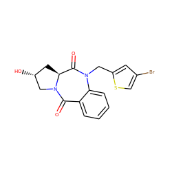 O=C1[C@@H]2C[C@@H](O)CN2C(=O)c2ccccc2N1Cc1cc(Br)cs1 ZINC000096282264