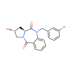 O=C1[C@@H]2C[C@@H](O)CN2C(=O)c2ccccc2N1Cc1cccc(Br)c1 ZINC000096282266