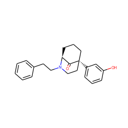 O=C1[C@@H]2CCC[C@@]1(c1cccc(O)c1)CCN2CCc1ccccc1 ZINC000095607763