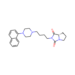 O=C1[C@@H]2CCCN2C(=O)N1CCCCN1CCN(c2cccc3ccccc23)CC1 ZINC000013489203