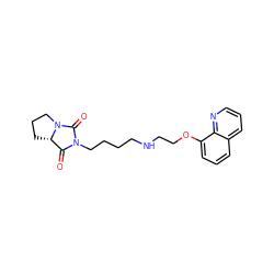 O=C1[C@@H]2CCCN2C(=O)N1CCCCNCCOc1cccc2cccnc12 ZINC000096933074