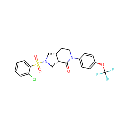 O=C1[C@@H]2CN(S(=O)(=O)c3ccccc3Cl)C[C@@H]2CCN1c1ccc(OC(F)(F)F)cc1 ZINC000096169507