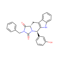 O=C1[C@@H]2Cc3c([nH]c4ccccc34)[C@@H](c3cccc(O)c3)N2C(=O)N1Cc1ccccc1 ZINC000022309243