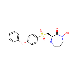 O=C1[C@H](CS(=O)(=O)c2ccc(Oc3ccccc3)cc2)NCCCN1O ZINC000029129660