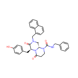 O=C1[C@H](Cc2ccc(O)cc2)N2C(=O)CCN(C(=O)NCc3ccccc3)[C@H]2CN1Cc1cccc2ccccc12 ZINC000003960089