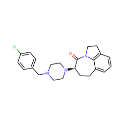 O=C1[C@H](N2CCN(Cc3ccc(Cl)cc3)CC2)CCc2cccc3c2N1CC3 ZINC000022927095