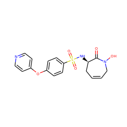 O=C1[C@H](NS(=O)(=O)c2ccc(Oc3ccncc3)cc2)CC=CCN1O ZINC000073166890