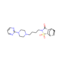 O=C1[C@H]2[C@H]([C@H]3C=C[C@H]2CC3)S(=O)(=O)N1CCCCN1CCN(c2ncccn2)CC1 ZINC000100668064