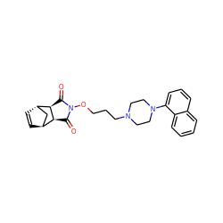 O=C1[C@H]2[C@H]3C=C[C@@H](C3)[C@H]2C(=O)N1OCCCN1CCN(c2cccc3ccccc23)CC1 ZINC000101422232