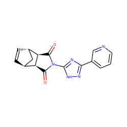 O=C1[C@H]2[C@H]3C=C[C@@H](C3)[C@H]2C(=O)N1c1nc(-c2cccnc2)n[nH]1 ZINC000100198210