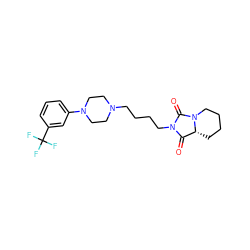 O=C1[C@H]2CCCCN2C(=O)N1CCCCN1CCN(c2cccc(C(F)(F)F)c2)CC1 ZINC000002183637