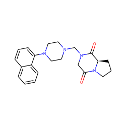 O=C1[C@H]2CCCN2C(=O)CN1CN1CCN(c2cccc3ccccc23)CC1 ZINC000000595350