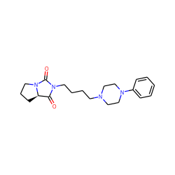 O=C1[C@H]2CCCN2C(=O)N1CCCCN1CCN(c2ccccc2)CC1 ZINC000002183623