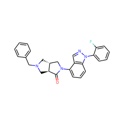 O=C1[C@H]2CN(Cc3ccccc3)C[C@@H]2CN1c1cccc2c1cnn2-c1ccccc1F ZINC000653850820