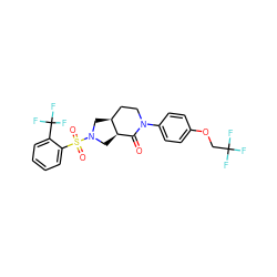 O=C1[C@H]2CN(S(=O)(=O)c3ccccc3C(F)(F)F)C[C@H]2CCN1c1ccc(OCC(F)(F)F)cc1 ZINC000096169516