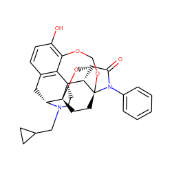 O=C1[C@H]2O[C@@]34CC[C@@]5(OCOc6c(O)ccc7c6[C@@]3(CCN(CC3CC3)[C@@H]4C7)[C@H]25)N1c1ccccc1 ZINC000169341285