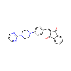 O=C1C(=Cc2ccc(N3CCN(c4ncccn4)CC3)cc2)C(=O)c2ccccc21 ZINC000653861088