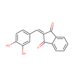 O=C1C(=Cc2ccc(O)c(O)c2)C(=O)c2ccccc21 ZINC000000492694