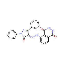 O=C1C(=NNc2cccc3c(=O)[nH][nH]c(=O)c23)C(c2ccccc2)=NN1c1ccccc1 ZINC000252618411