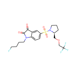 O=C1C(=O)N(CCCCF)c2ccc(S(=O)(=O)N3CCC[C@H]3COCC(F)(F)F)cc21 ZINC000095605264