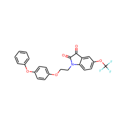 O=C1C(=O)N(CCOc2ccc(Oc3ccccc3)cc2)c2ccc(OC(F)(F)F)cc21 ZINC000096907193