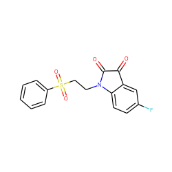 O=C1C(=O)N(CCS(=O)(=O)c2ccccc2)c2ccc(F)cc21 ZINC000006662127