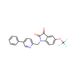 O=C1C(=O)N(Cc2ccc(-c3ccccc3)cn2)c2ccc(OC(F)(F)F)cc21 ZINC000064548465