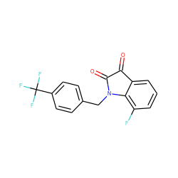 O=C1C(=O)N(Cc2ccc(C(F)(F)F)cc2)c2c(F)cccc21 ZINC000040880048