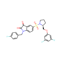 O=C1C(=O)N(Cc2ccc(F)cc2)c2ccc(S(=O)(=O)N3CCC[C@H]3COc3cc(F)cc(F)c3)cc21 ZINC000044352448