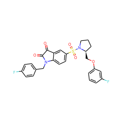 O=C1C(=O)N(Cc2ccc(F)cc2)c2ccc(S(=O)(=O)N3CCC[C@H]3COc3cccc(F)c3)cc21 ZINC000040394170