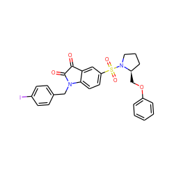 O=C1C(=O)N(Cc2ccc(I)cc2)c2ccc(S(=O)(=O)N3CCC[C@H]3COc3ccccc3)cc21 ZINC000037866136