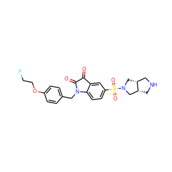 O=C1C(=O)N(Cc2ccc(OCCF)cc2)c2ccc(S(=O)(=O)N3C[C@@H]4CNC[C@@H]4C3)cc21 ZINC000103299009