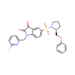 O=C1C(=O)N(Cc2cccc(F)n2)c2ccc(S(=O)(=O)N3CCC[C@H]3COc3ccccc3)cc21 ZINC000013676470