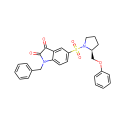 O=C1C(=O)N(Cc2ccccc2)c2ccc(S(=O)(=O)N3CCC[C@H]3COc3ccccc3)cc21 ZINC000003940612