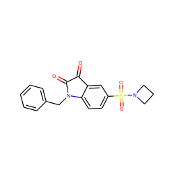 O=C1C(=O)N(Cc2ccccc2)c2ccc(S(=O)(=O)N3CCC3)cc21 ZINC000040918265