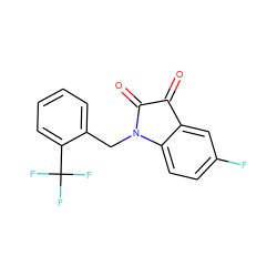 O=C1C(=O)N(Cc2ccccc2C(F)(F)F)c2ccc(F)cc21 ZINC000040395018