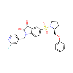 O=C1C(=O)N(Cc2ccnc(F)c2)c2ccc(S(=O)(=O)N3CCC[C@H]3COc3ccccc3)cc21 ZINC000013676467