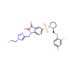 O=C1C(=O)N(Cc2cn(CCF)nn2)c2ccc(S(=O)(=O)N3CCC[C@H]3COc3ccc(F)cc3F)cc21 ZINC000044352670