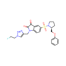 O=C1C(=O)N(Cc2cn(CCF)nn2)c2ccc(S(=O)(=O)N3CCC[C@H]3COc3ccccc3)cc21 ZINC000040846581