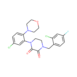 O=C1C(=O)N(c2cc(Cl)ccc2N2CCOCC2)CCN1Cc1ccc(F)cc1Cl ZINC000095565570