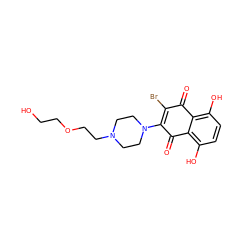 O=C1C(Br)=C(N2CCN(CCOCCO)CC2)C(=O)c2c(O)ccc(O)c21 ZINC000031853168