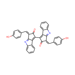 O=C1C(C2=C3C(=Nc4ccccc43)/C(=C\c3ccc(O)cc3)C2=O)=C2C(=Nc3ccccc32)/C1=C\c1ccc(O)cc1 ZINC000035212833