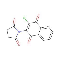 O=C1C(Cl)=C(N2C(=O)CCC2=O)C(=O)c2ccccc21 ZINC000001650601