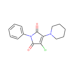 O=C1C(Cl)=C(N2CCCCC2)C(=O)N1c1ccccc1 ZINC000000271708